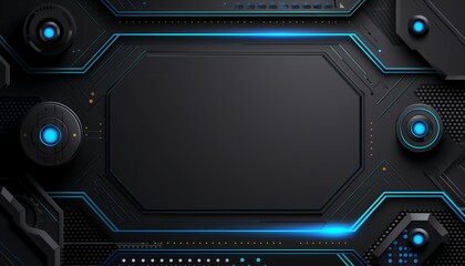 Fototapeta premium technology concept background with glowing neon, illustration design template