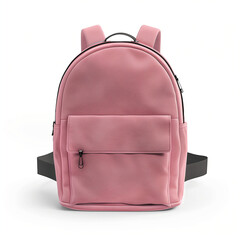 mockup pink school backpack, white background, Ai generated Images