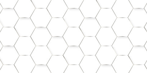 Abstract vector background with hexagonal wall hexagon polygonal pattern background. seamless bright white minimal abstract honeycomb background.	
