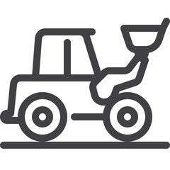 Excavator line icon on white background