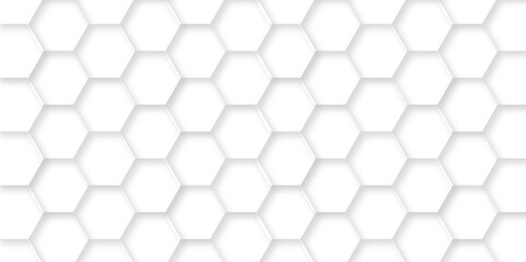 Naklejka premium Abstract vector background with hexagonal wall hexagon polygonal pattern background. seamless bright white minimal abstract honeycomb background. 