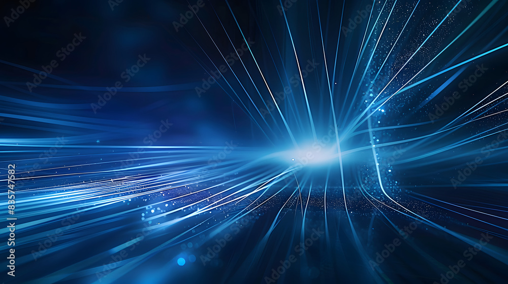 Canvas Prints beautiful abstract futuristic dark background with with many lines neon blue glow. ai generated.