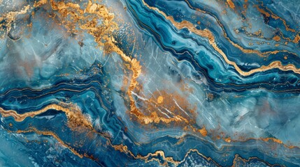 Rich and vibrant marble texture with blue and gold hues