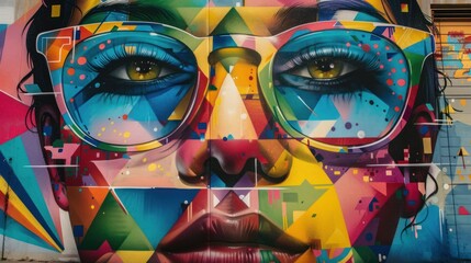 Fototapeta premium Street art style of New year 2024 celebrations