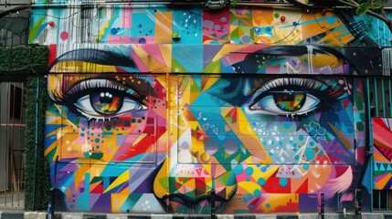 Obraz premium Street art style of New year 2024 celebrations