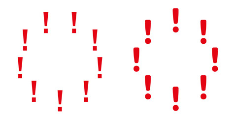 Exclamation mark circle frame.Attention round border design