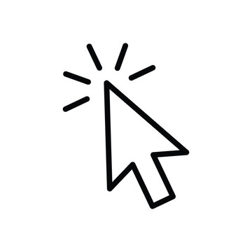 computer mouse cursor click slanted arrow pointer show click, pointing or hover action