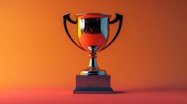 A minimalist 3D rendering of a trophy, focusing on its essential shape and form, suitable for conveying the idea of victory and recognition.