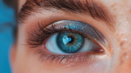 Obraz premium Number 3 with an iridescent sky blue shade