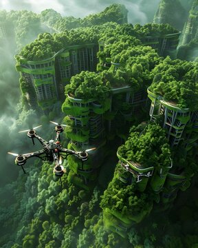 Merging Nature and Futuristic Architecture A Drone s Perspective of a Cutting Edge Eco Tech Structure