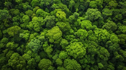 Fototapeta premium the intricate patterns of a dense forest canopy from above