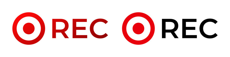 Video recording icon for rec. Live video record indicator.