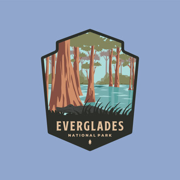 everglades national park vintage logo vector symbol illustration design