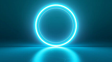 Glowing futuristic blue neon hoops vector light effect For product presentations, 3D renderings