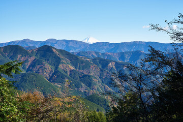 山梨県　梅ヶ島林道からの富士山
