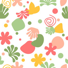 Abstract vector in natural spring toned color seamless pattern background