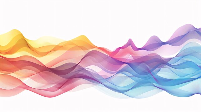 A serene vector illustration featuring abstract geometric waves in a gradient of LGBTQ+ Pride colors, symbolizing the journey and growth of the community, ideal for promoting Pride month, set against