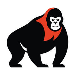 Solid color Cross River Gorilla animal vector design