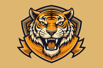 tiger face logo vector illustration