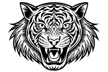 tiger face logo silhouette vector illustration