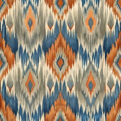 Ethnic abstract ikat art seamless pattern
