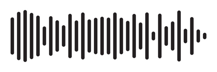 Sound waves collection. Analog and digital audio signal. Music equalizer. Interference voice recording. High frequency radio wave. Vector illustration on white background in eps 10.