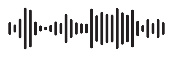 Sound waves collection. Analog and digital audio signal. Music equalizer. Interference voice recording. High frequency radio wave. Vector illustration on white background in eps 10.