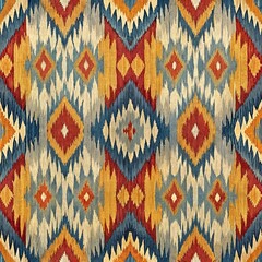 Ethnic abstract ikat art seamless pattern