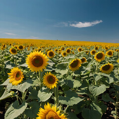Fototapeta premium Sun flowers in the fields