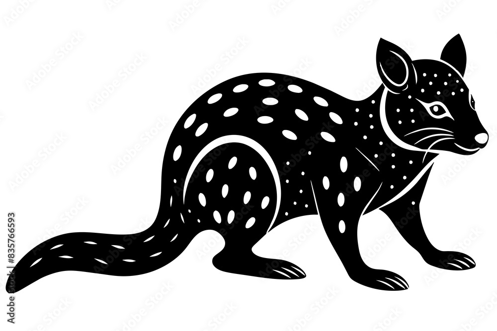 Wall mural quoll animal silhouette vector illustration