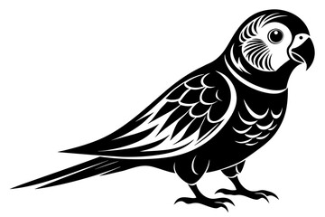 parakeet bird silhouette vector illustration