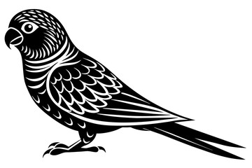 parakeet bird silhouette vector illustration