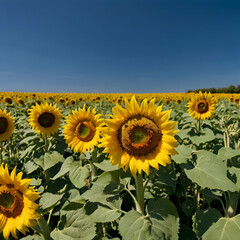 Sun flowers in the fields