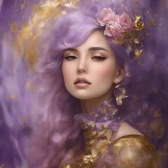 depiction of a woman, hair, beauty, face, fashion, flower, and