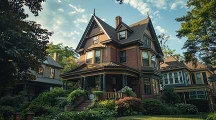 Noise-canceling headphones cover the house, blocking out unwanted noise from the neighborhood.