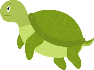 cartoon turtle is smiling and looking up