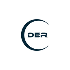 DER logo. D E R design. White DER letter. DER, D E R letter logo design. D E R letter logo design in FIVE, FOUR, THREE, style. letter logo set in one artboard. D E R letter logo vector design.