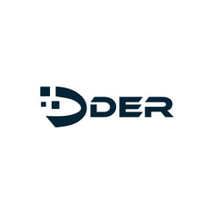 DER logo. D E R design. White DER letter. DER, D E R letter logo design. D E R letter logo design in FIVE, FOUR, THREE, style. letter logo set in one artboard. D E R letter logo vector design.