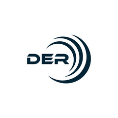 DER logo. D E R design. White DER letter. DER, D E R letter logo design. D E R letter logo design in FIVE, FOUR, THREE, style. letter logo set in one artboard. D E R letter logo vector design.