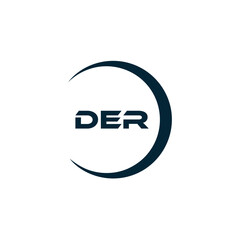 DER logo. D E R design. White DER letter. DER, D E R letter logo design. D E R letter logo design in FIVE, FOUR, THREE, style. letter logo set in one artboard. D E R letter logo vector design.