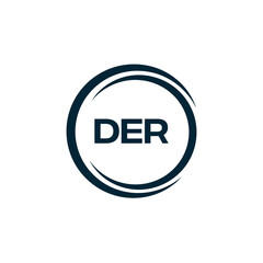 DER logo. D E R design. White DER letter. DER, D E R letter logo design. D E R letter logo design in FIVE, FOUR, THREE, style. letter logo set in one artboard. D E R letter logo vector design.