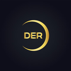 DER logo. D E R design. White DER letter. DER, D E R letter logo design. D E R letter logo design in FIVE, FOUR, THREE, style. letter logo set in one artboard. D E R letter logo vector design.