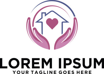Obraz premium Home Care logo hands design