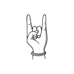 Obraz premium Illustration of rock metal hand pose