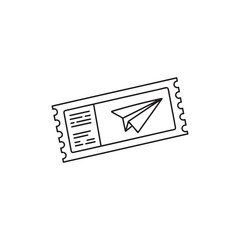 Illustration of paper plane ticket