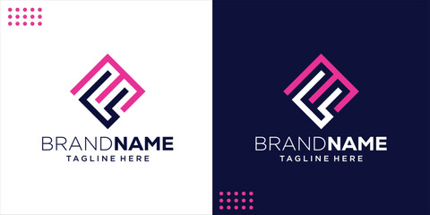 Creative FE Square Logo, Design Inspiration, Illustration, Vector