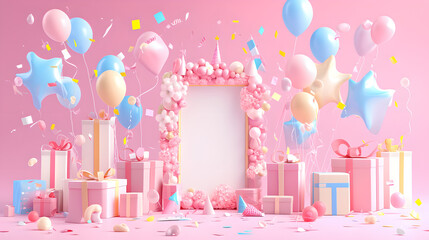 Soft and sweet holiday party birthday background