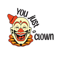 clown design illustrator for sticker or t shirt 