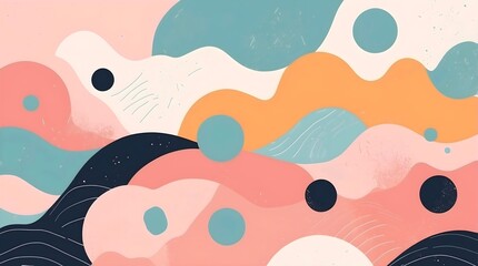 Fototapeta premium Abstract background with hand drawn textures, memphis style