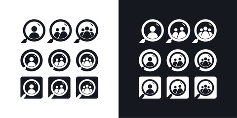 Exclusive Amazing people search logo with magnify lens simple and modern. can be used in various media easily, set, editable